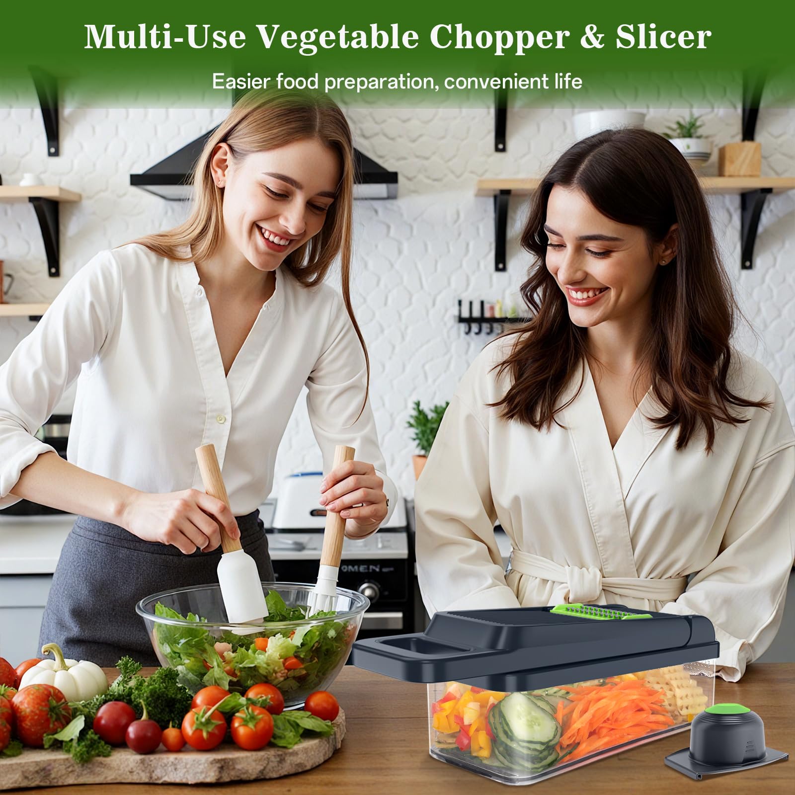 HomeHacks in-use chopper demonstrates fast meal prep.