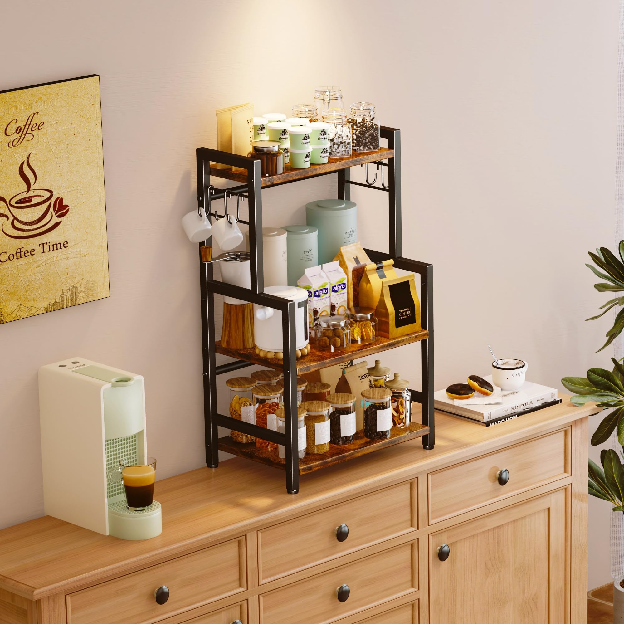 Homeiju adjustable shelf holes detail for flexible item heights.