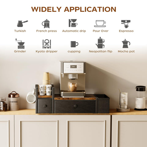 Homeiju countertop coffee storage fits a compact kitchen or office area.