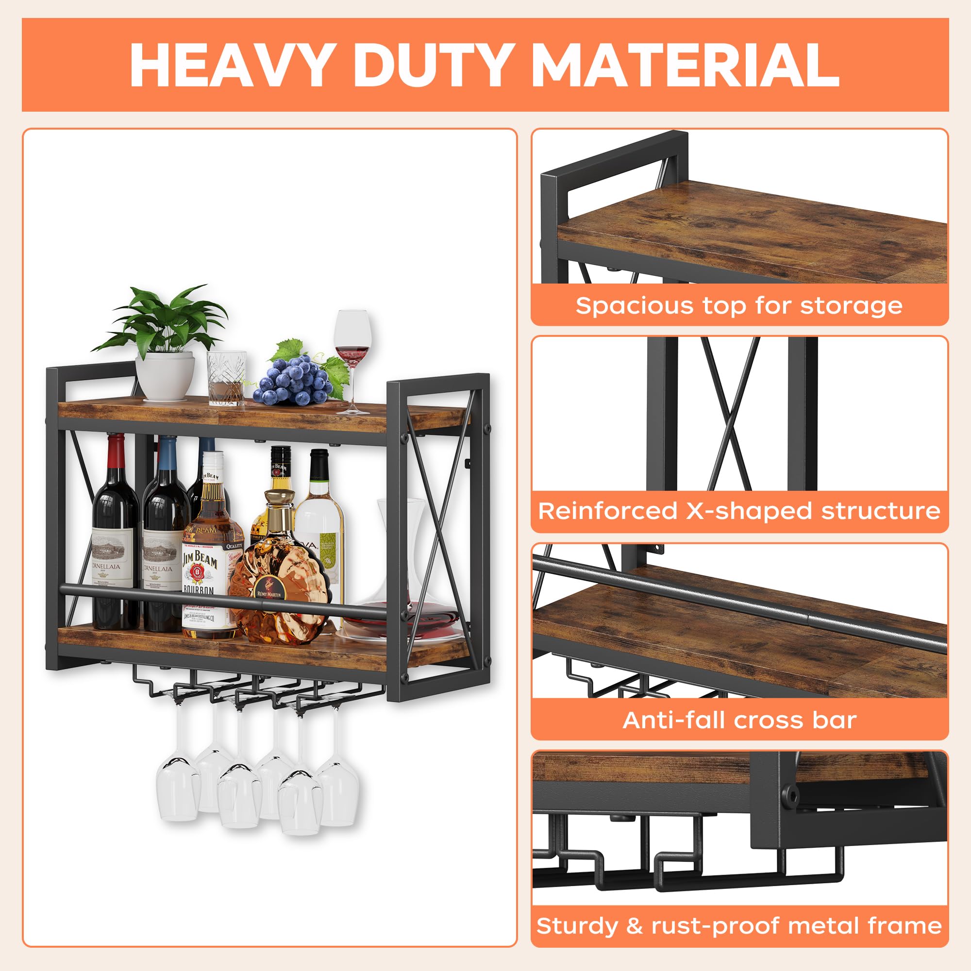 Homeiju wall display for wine bottles enhances kitchen and dining rooms