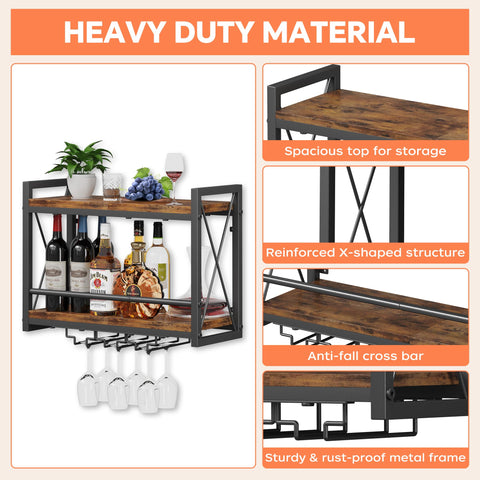 Homeiju wall display for wine bottles enhances kitchen and dining rooms