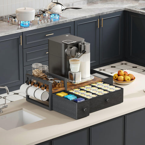 Homeiju K-Cup organizer drawer keeps different flavors neatly sorted.