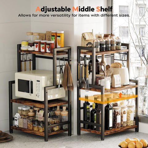 Homeiju three-tier countertop organizer side angle highlighting higher capacity.