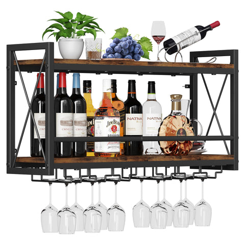 Homeiju glass holder keeps stemware secure and within easy reach.
