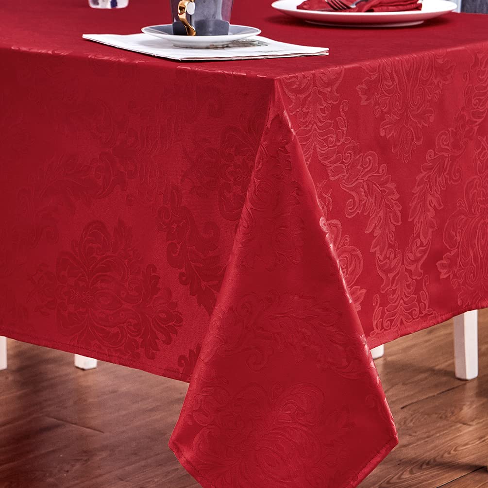 HomeJoy rectangle table cloth oilproof red 60x144 guards against cooking splashes.