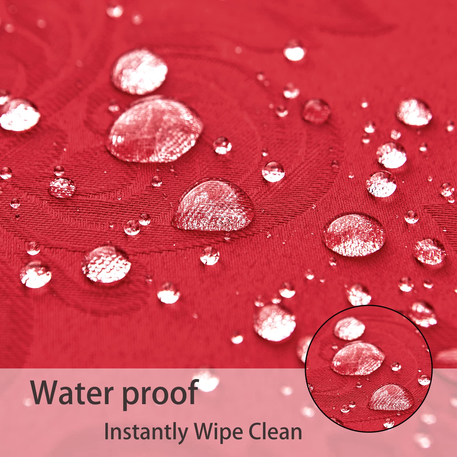 HomeJoy rectangle table cloth stainproof red 60x144 maintains a tidy surface.