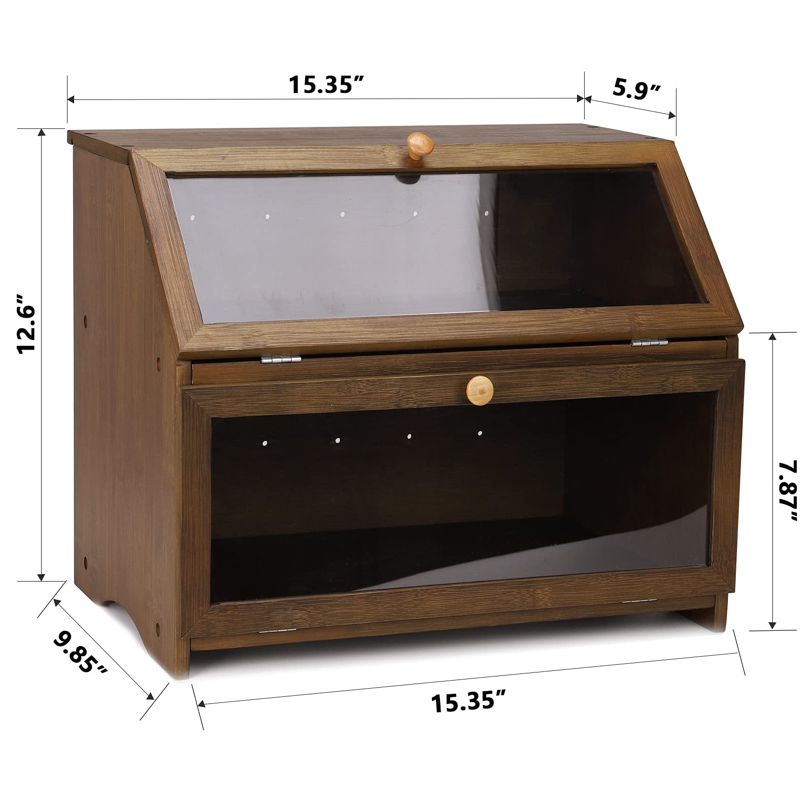 HOMEKOKO bread box arc-edged bottom for safe handling.