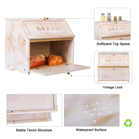HOMEKOKO bread box rear design shows backboard gap for airflow