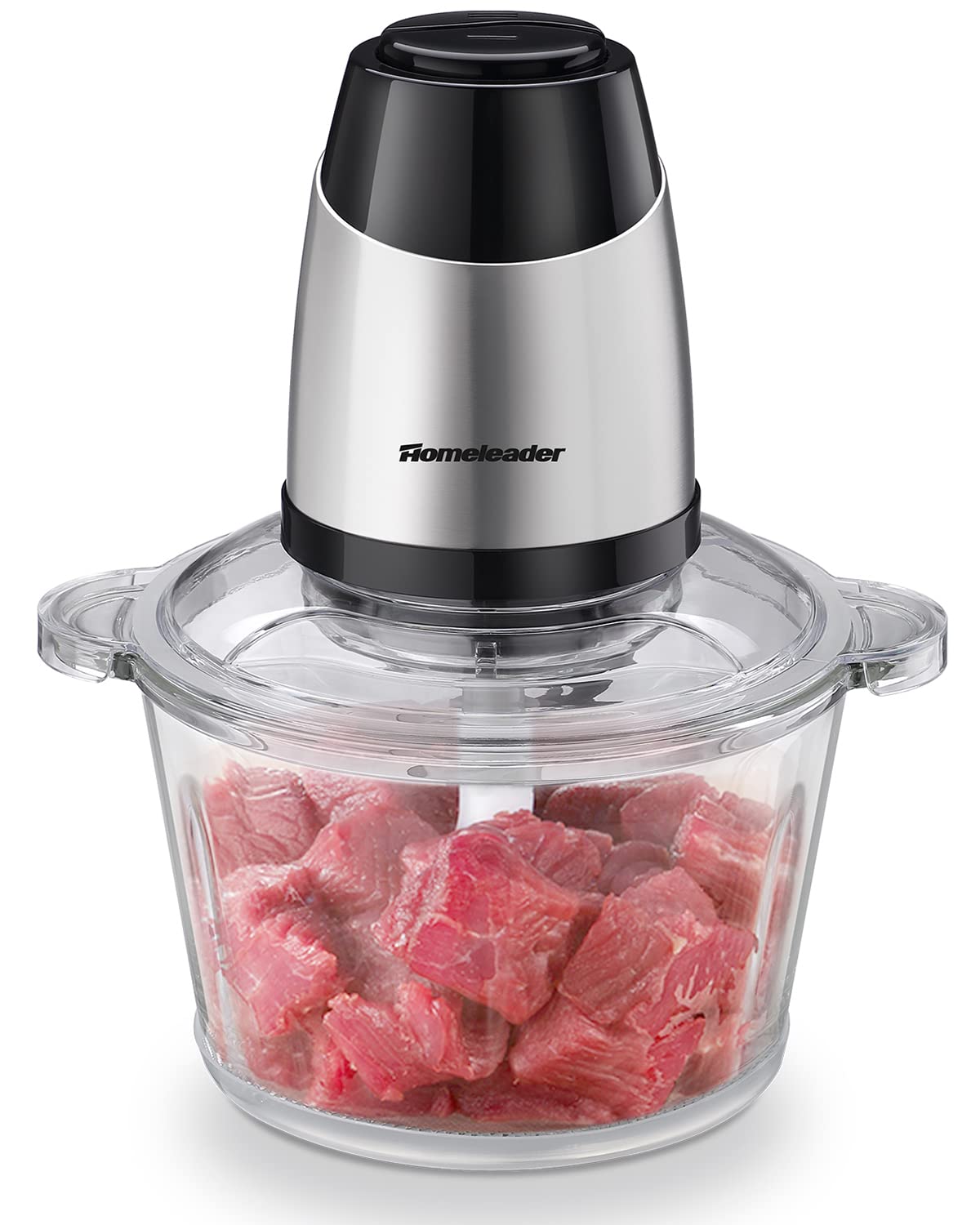 Homeleader electric chopper with a 2L glass bowl for quick batch prep.