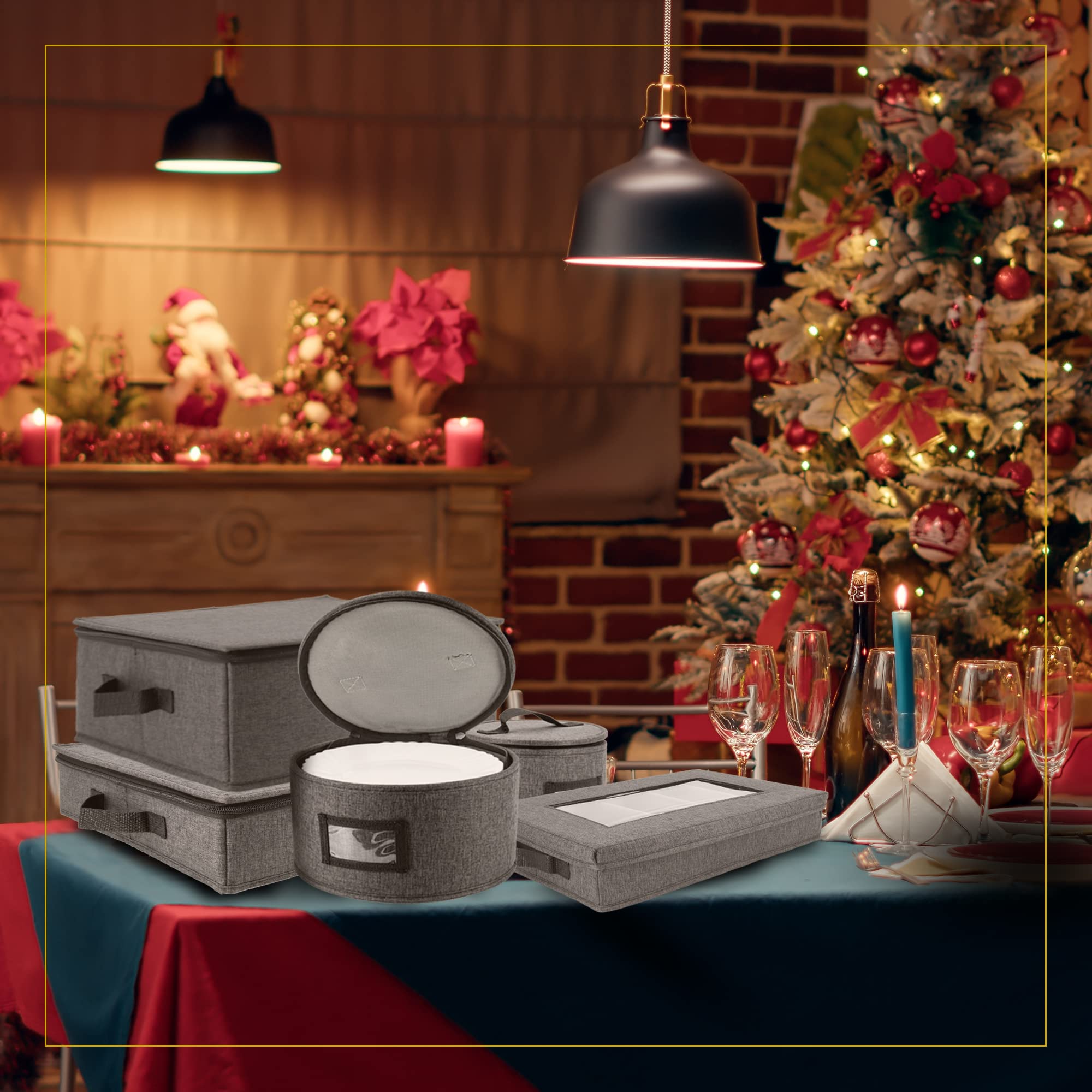 Sturdy handles offer easy carrying for stacking and travel with HOMELUX THEORY.