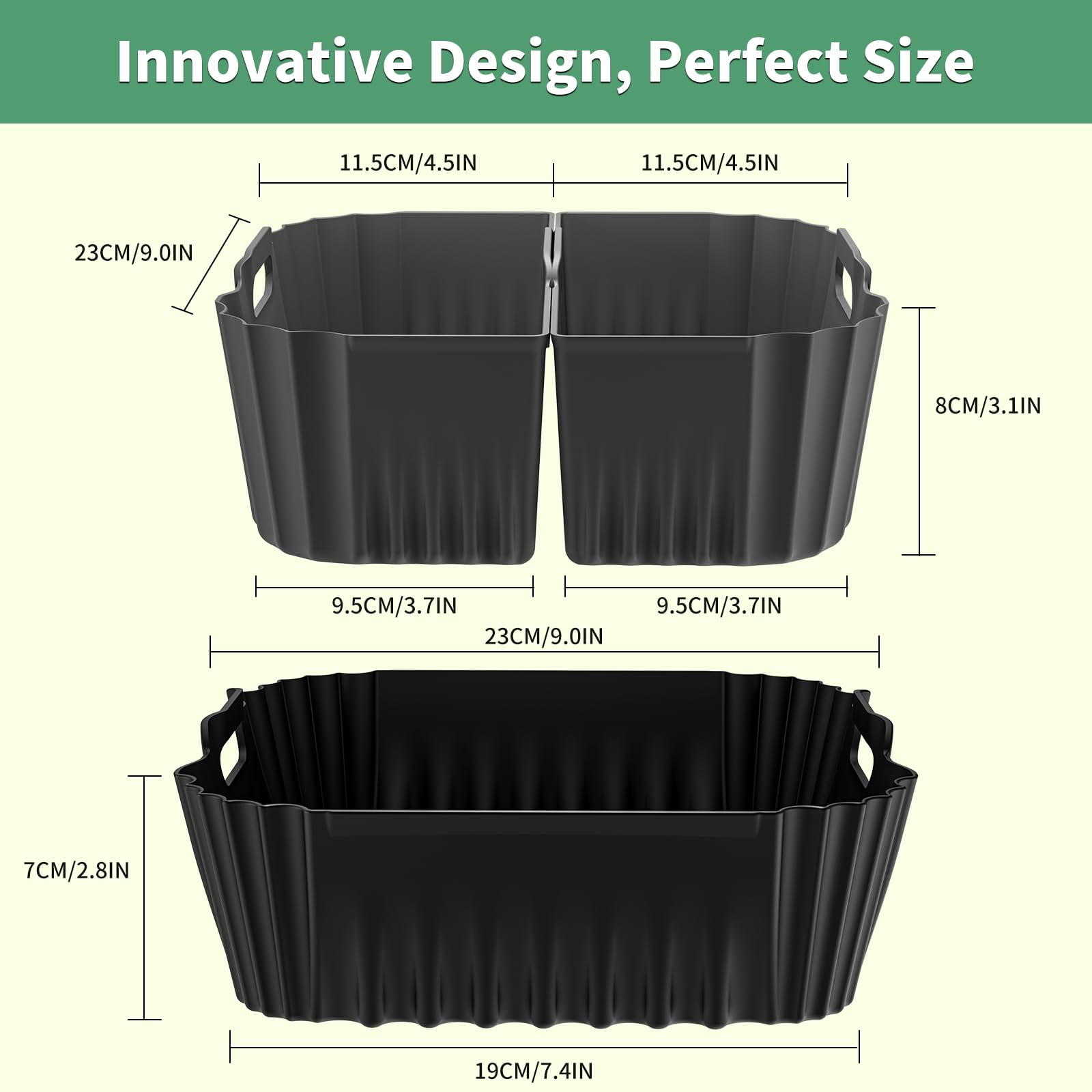 HOMELYLIFE 9-inch square silicone liner for Ninja AF181 with large-capacity use