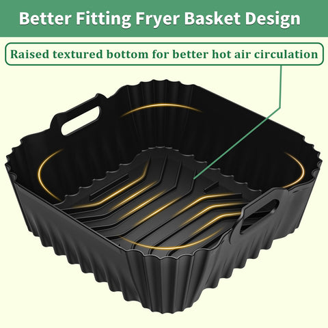 HOMELYLIFE 3-pack reusable air fryer liners offering versatile kitchen protection