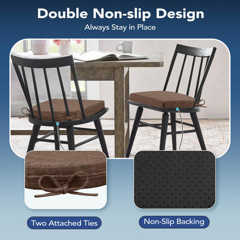 HOMELYSIAN chair cushions with ties secure on chairs