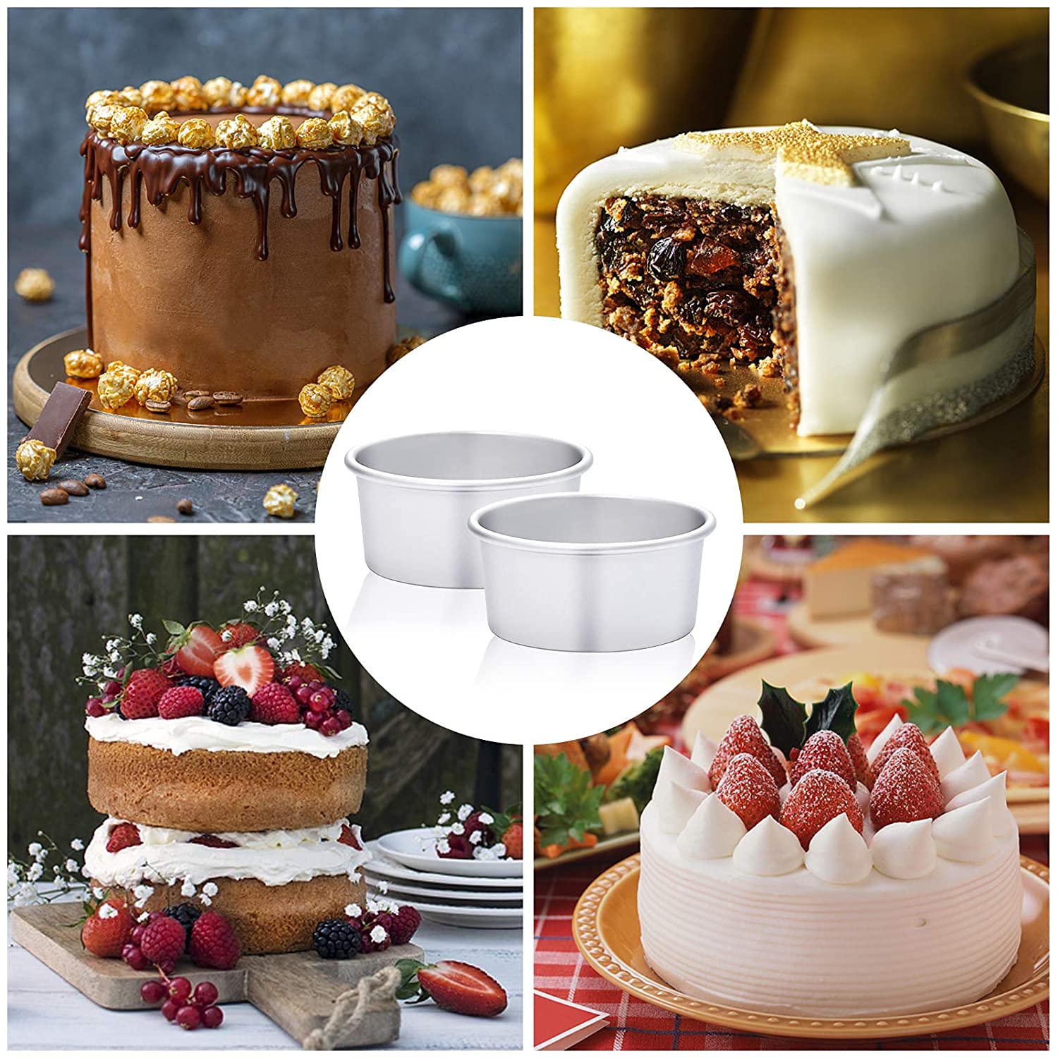 HomeMall multi-use mini pan suitable for cakes, quiches, and pizzas.