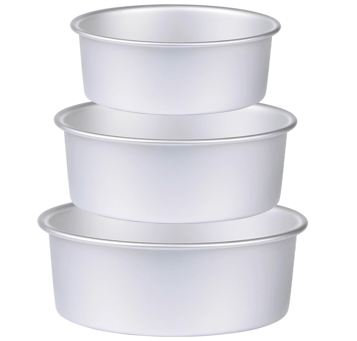 HomeMall round 6-inch deep pan viewed from the side, durable aluminum bakeware.