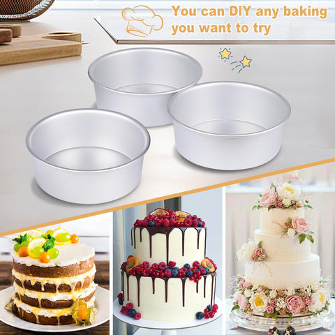 HomeMall round cake pan inside view showing non-stick coating for quick release.