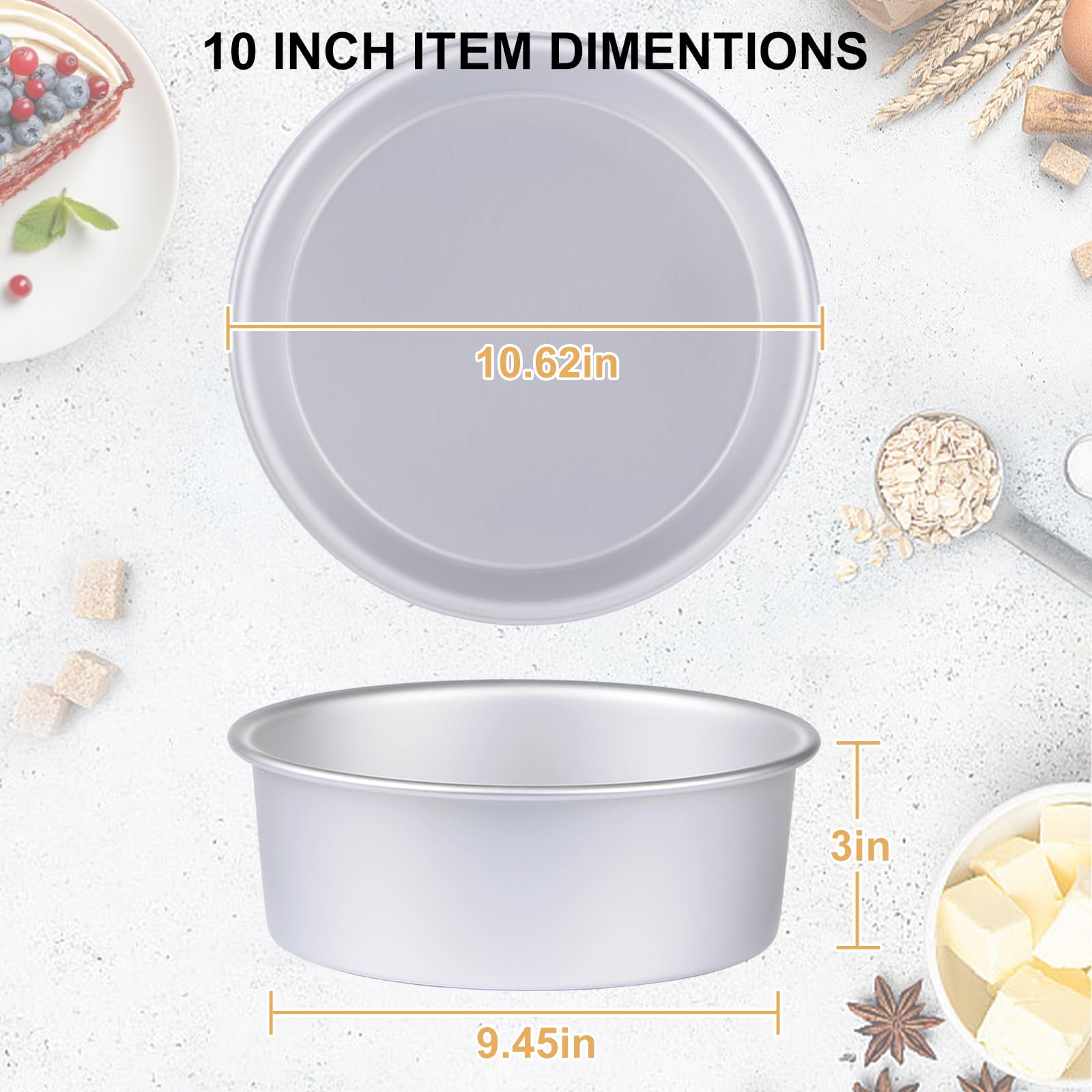 HomeMall round cake pan set suitable for a range of kitchen tasks and desserts.