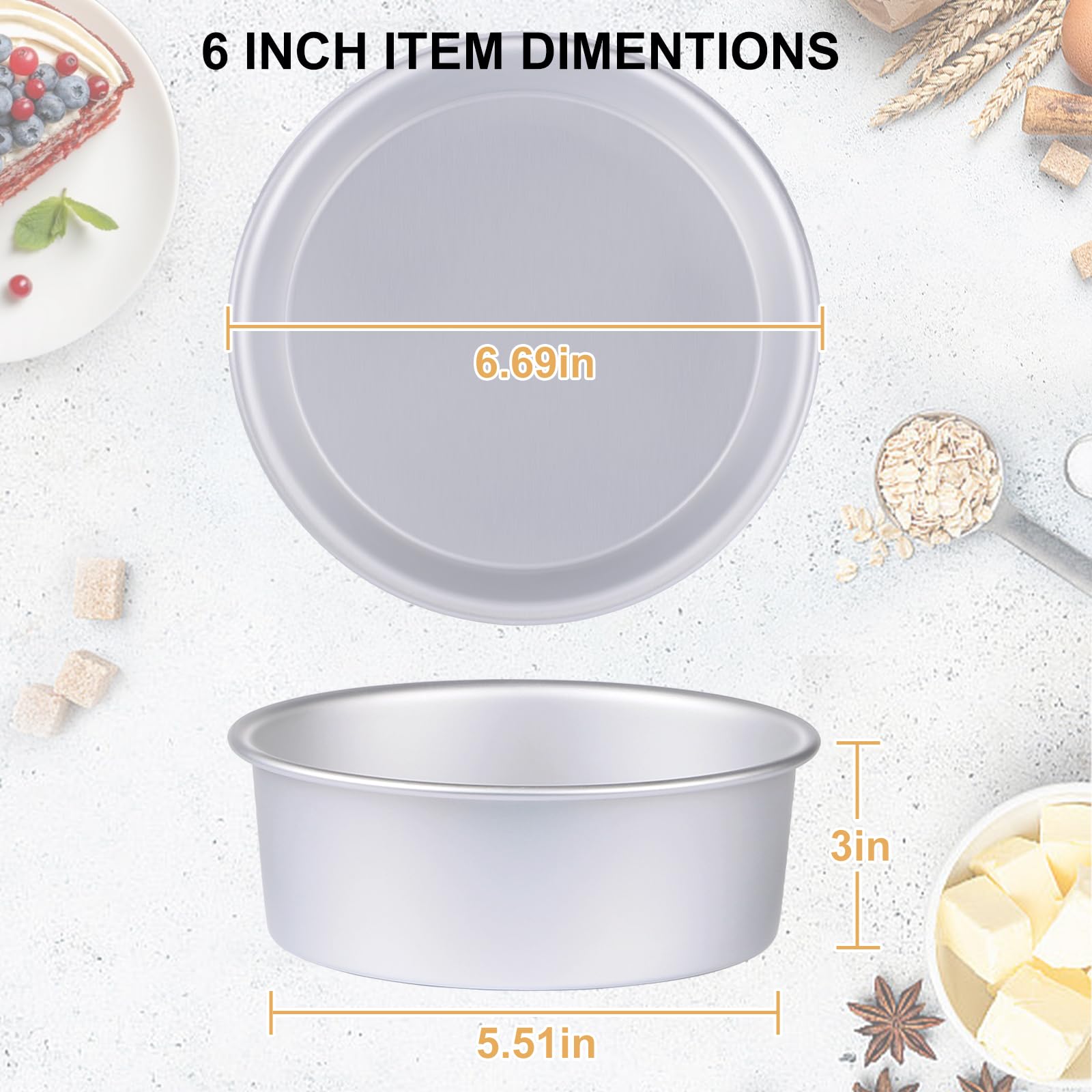 HomeMall round cake pan stackable design supports layered desserts.