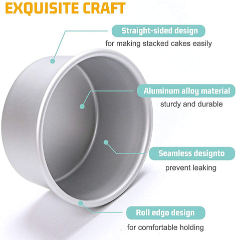 HomeMall straight-sided mini pan helps stack desserts cleanly.