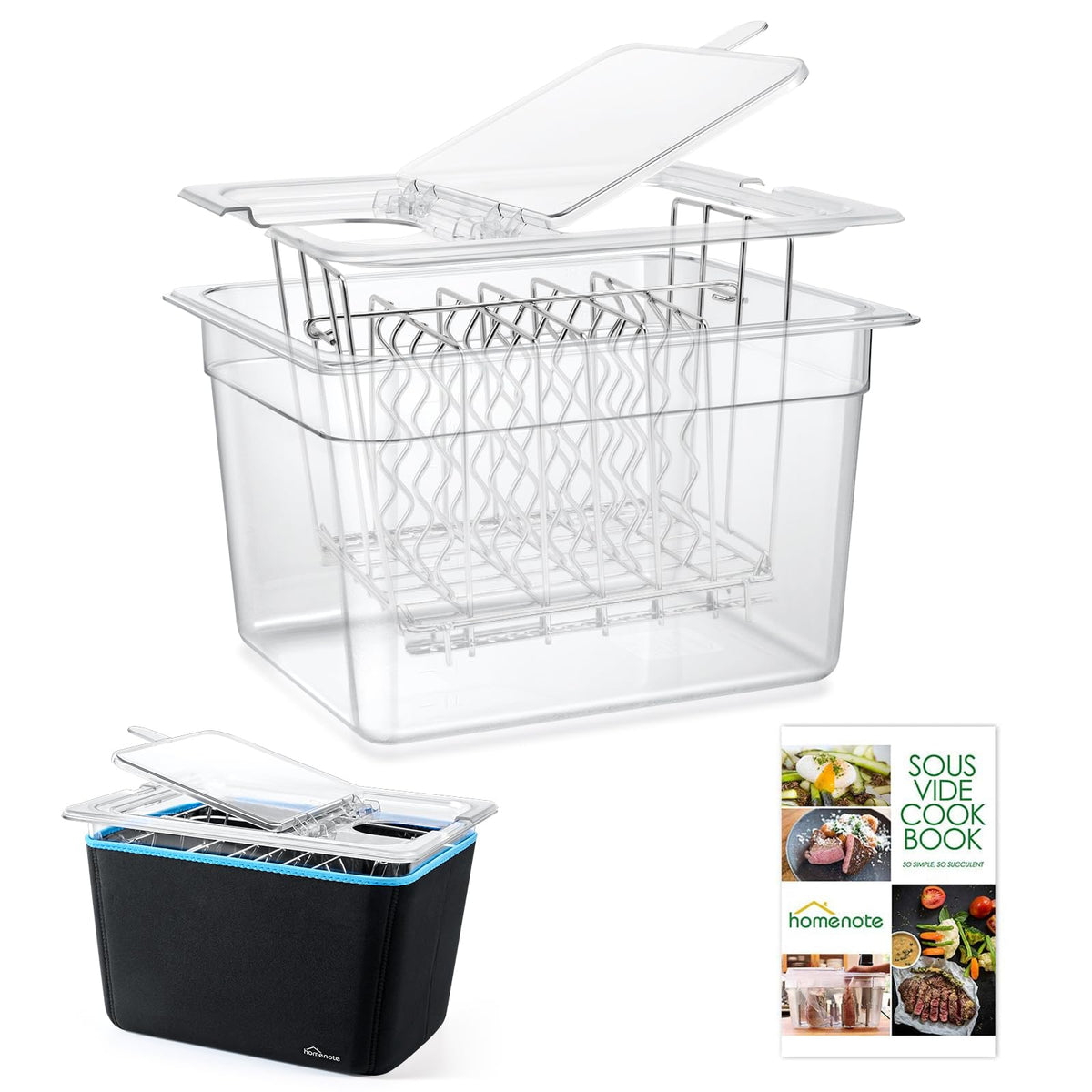 Homenote 12 qt sous vide container offers clear view for precise temperature control