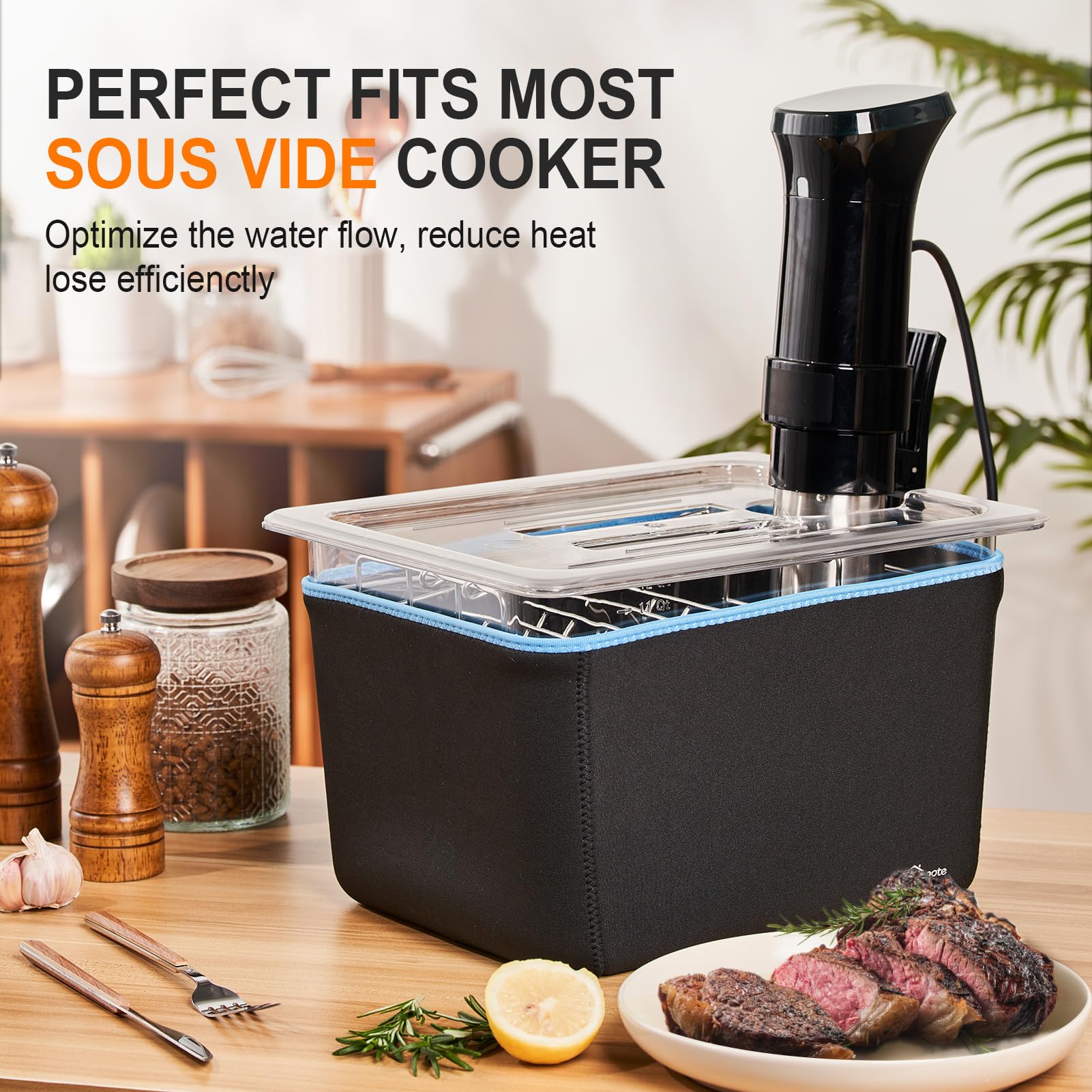 HOMENOTE sous-vide rack 304 stainless-steel raises bags and boosts water circulation