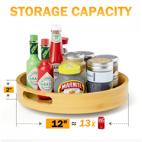 Homerays durable bamboo lazy Susan for daily kitchen use.