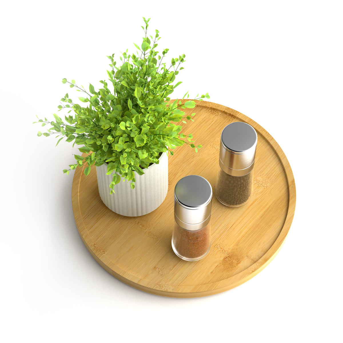 Homerays Lazy Susan 9-inch non-slip base enables smooth cabinet rotation