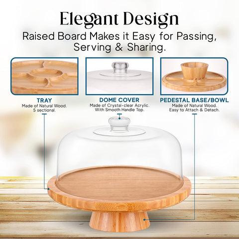 Homeries 12-inch cake plate stand showcases large desserts with style.