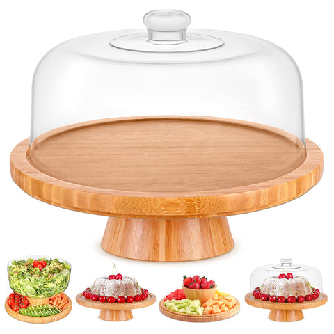 Homeries acrylic dome top protects treats during transport and display.