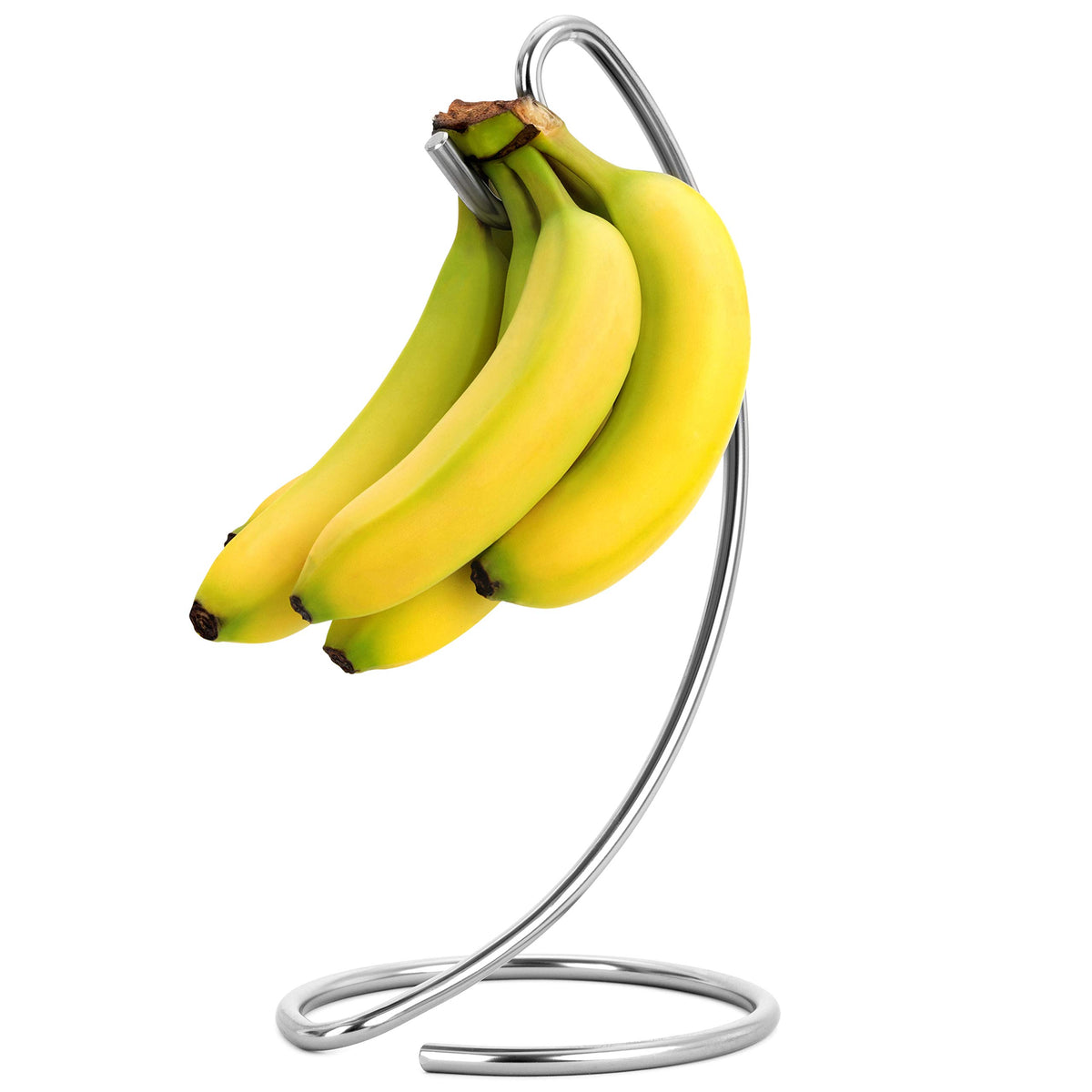 Homeries banana holder modern rack keeps bananas accessible on the counter.
