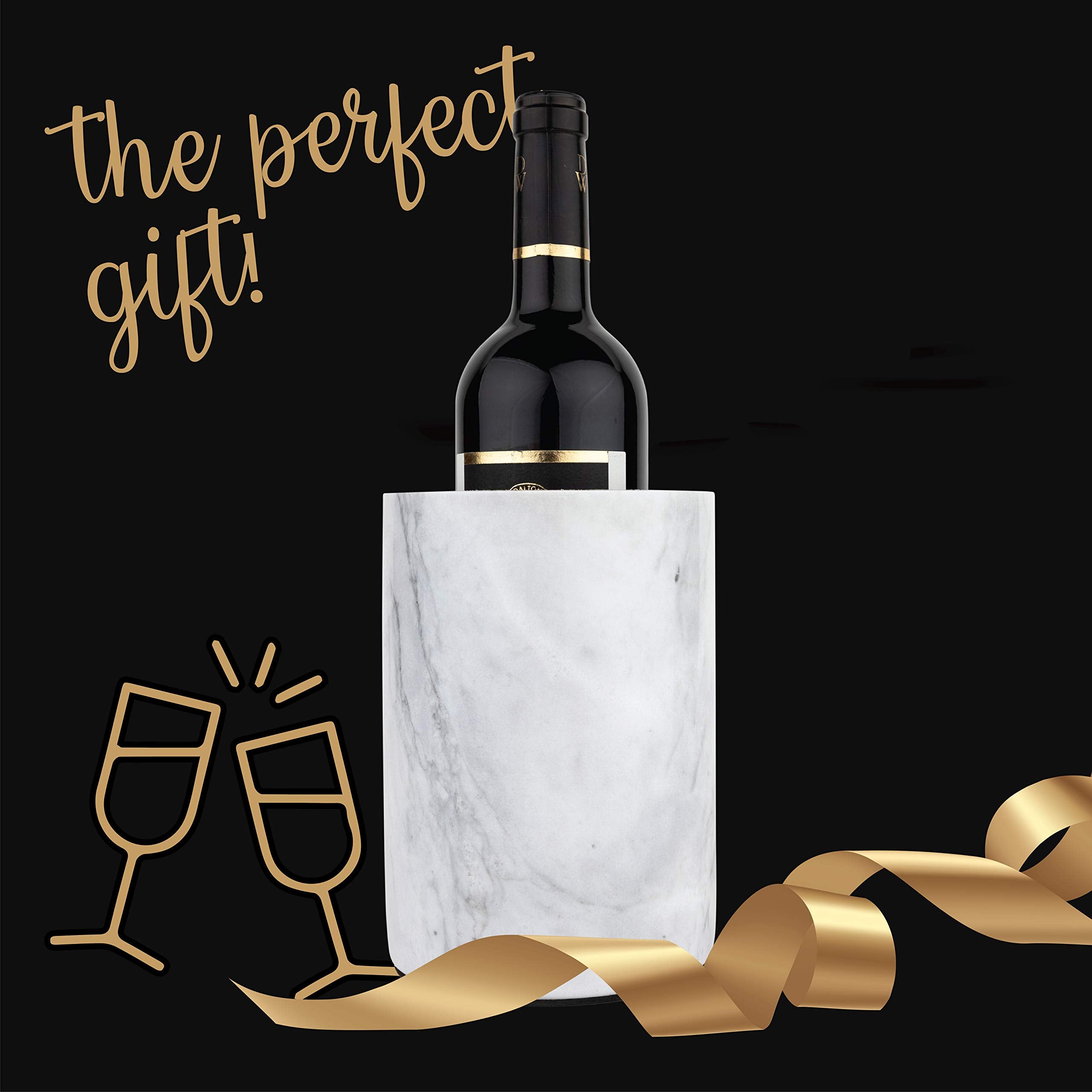 Homeries marble wine chiller bucket gift-ready presentation