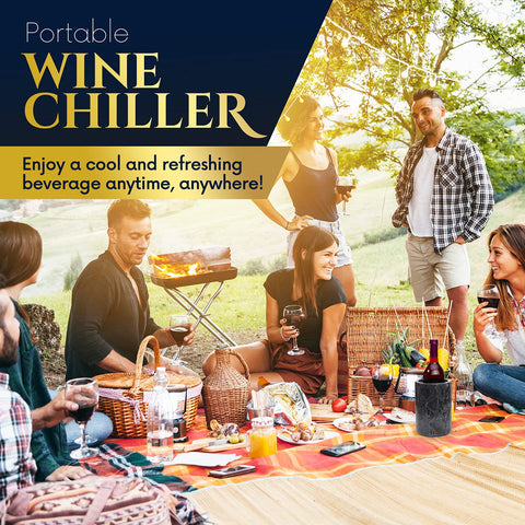 Homeries marble wine chiller bucket gray gift-ready packaging for wine lovers