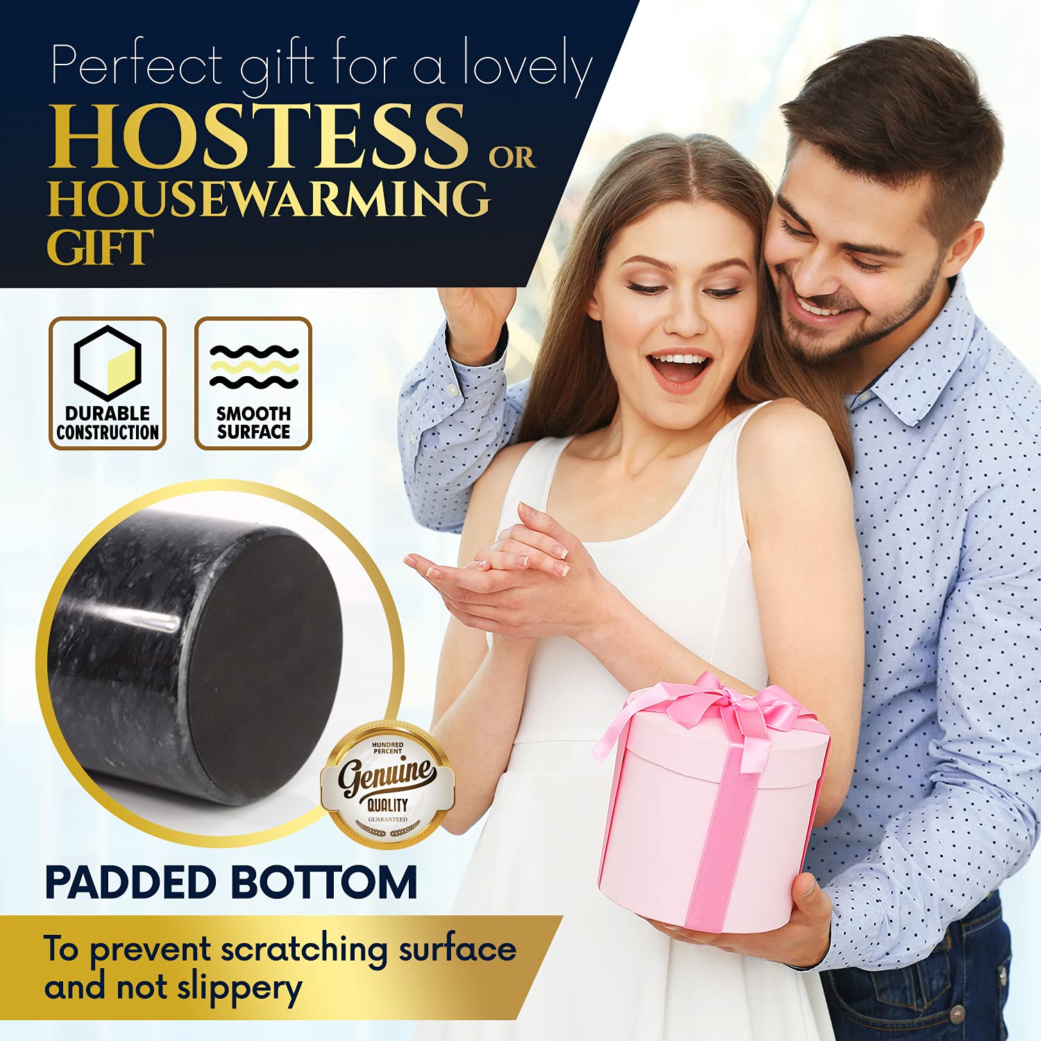 Homeries marble wine chiller bucket gray outdoor setup for events