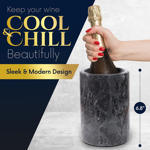 Homeries marble wine chiller bucket gray picnic use portable cooling