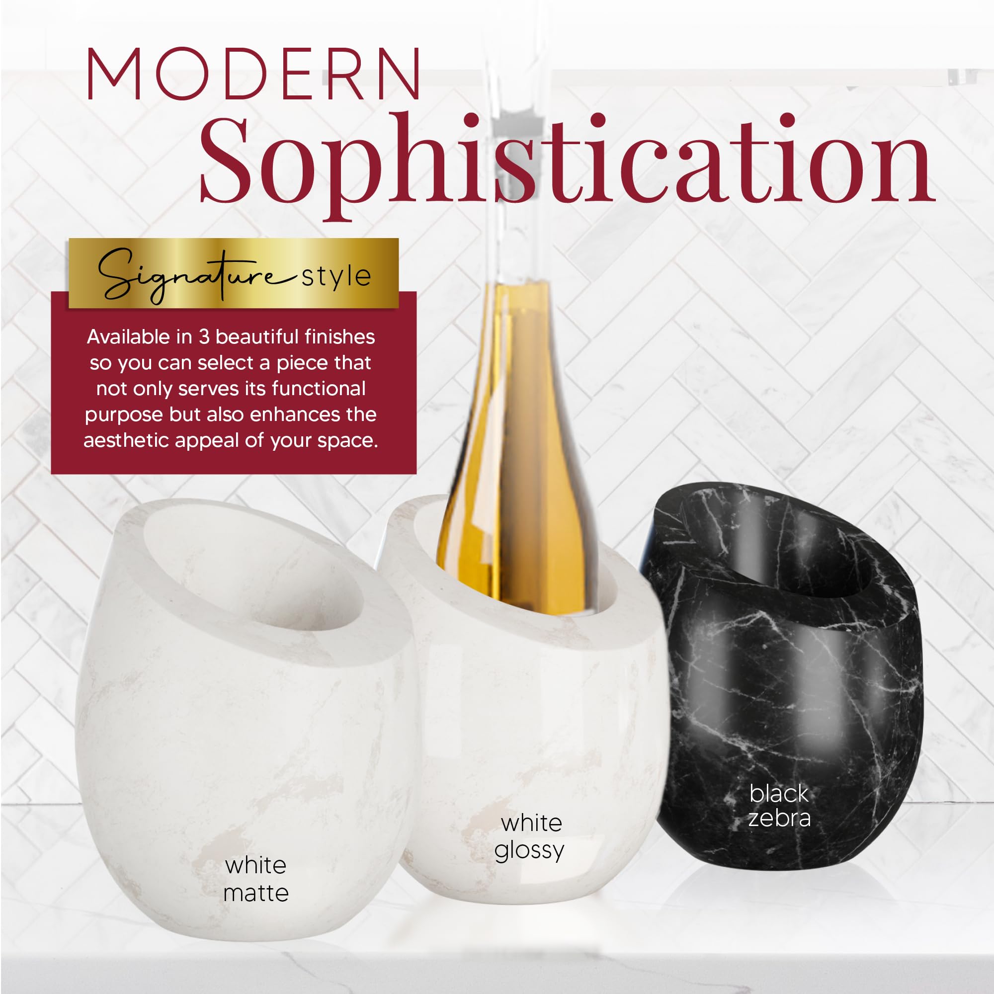 Homeries marble wine chiller bucket on table complements elegant dining setup