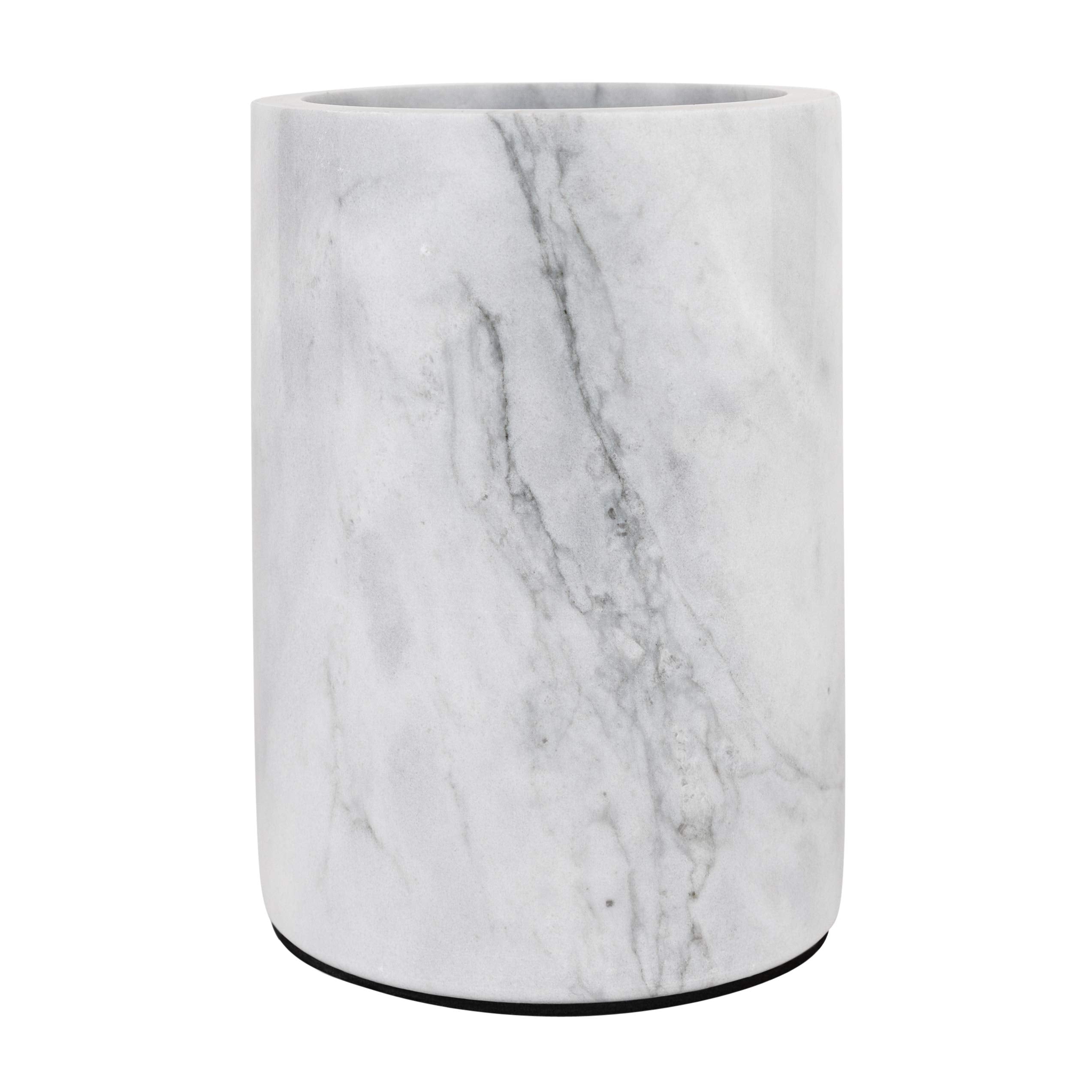 Homeries marble wine chiller bucket on table during dinner party keeps bottles cool