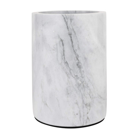 Homeries marble wine chiller bucket on table during dinner party keeps bottles cool