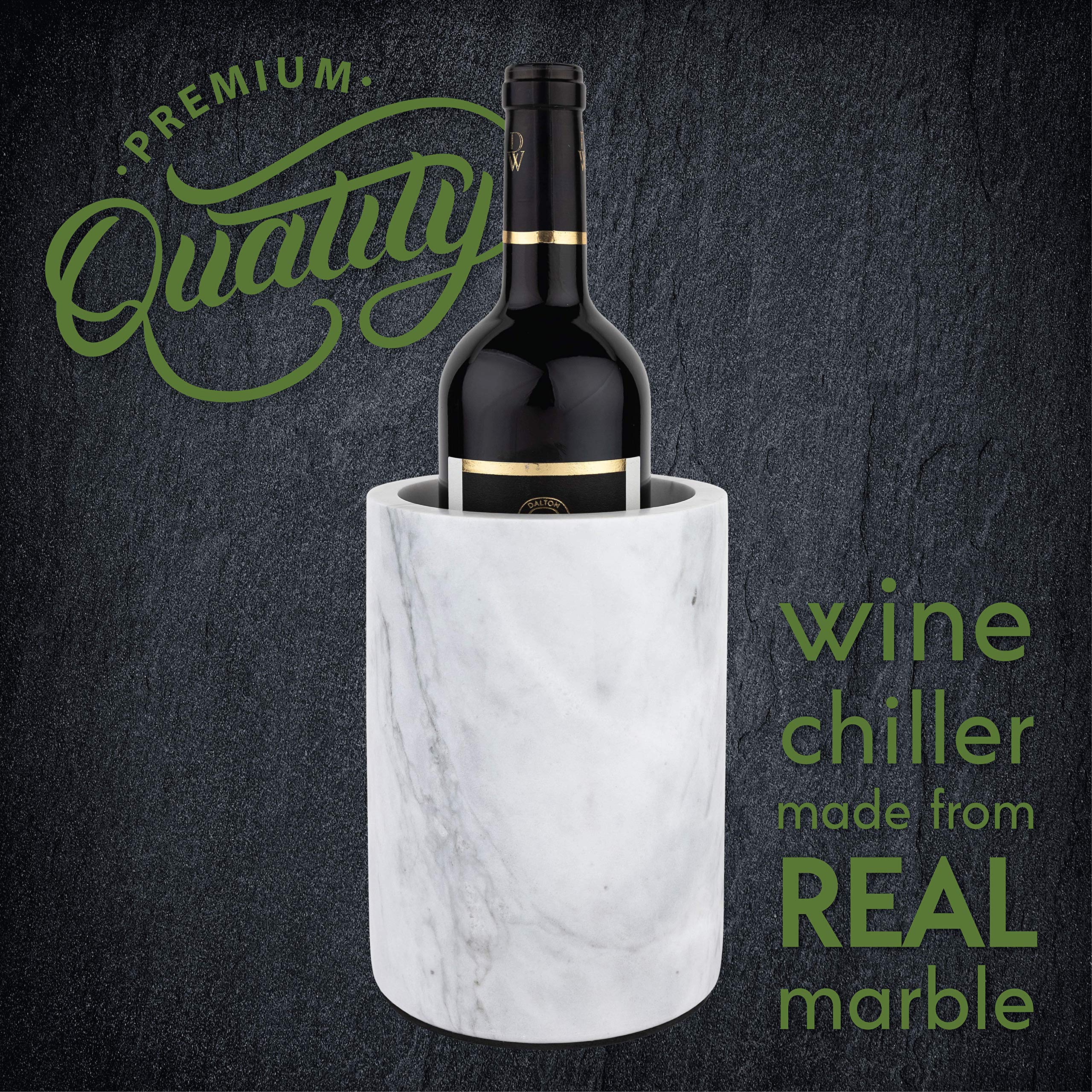 Homeries marble wine chiller bucket with bottle and flute for elegant serving