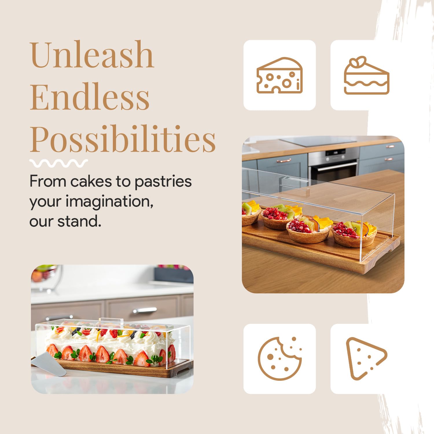 Homesphere dessert tray with lid highlighting pastries while keeping them crisp