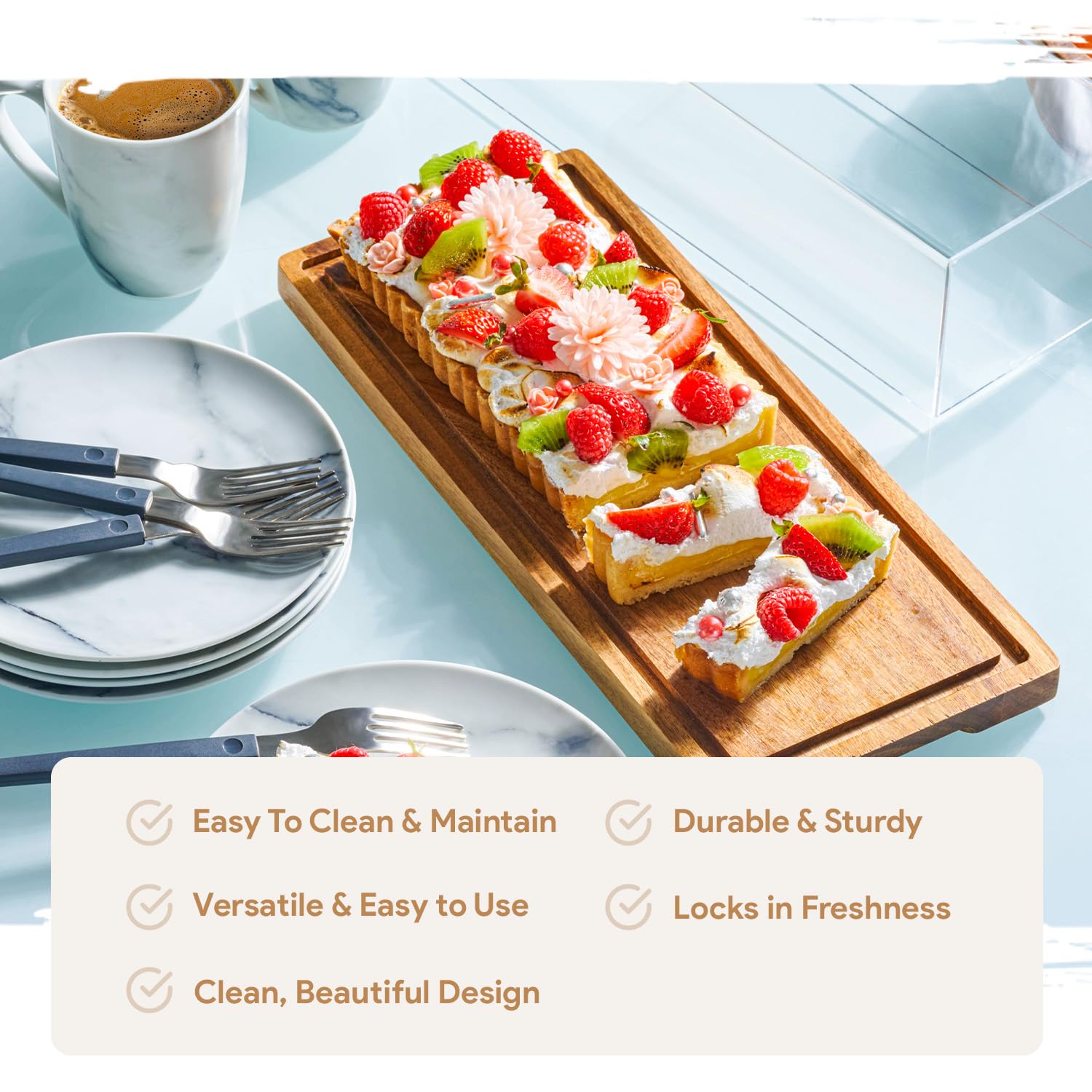 Homesphere food platter with lid protecting bites during gatherings