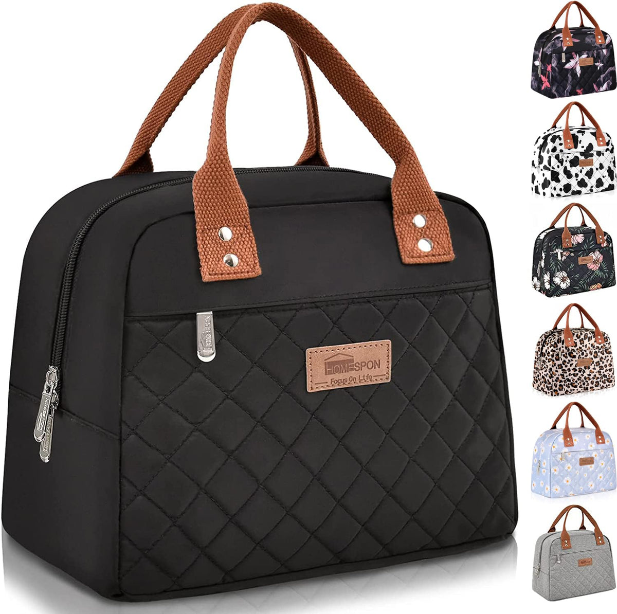HOMESPON insulated lunch bag front pocket keeps essentials organized.