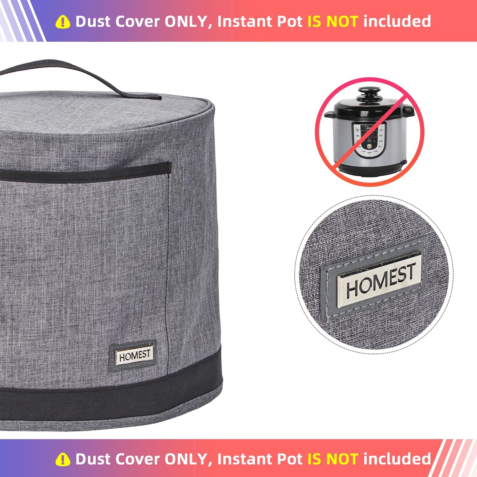 Close-up of HOMEST insulated liner inside the dust cover for quick cleaning