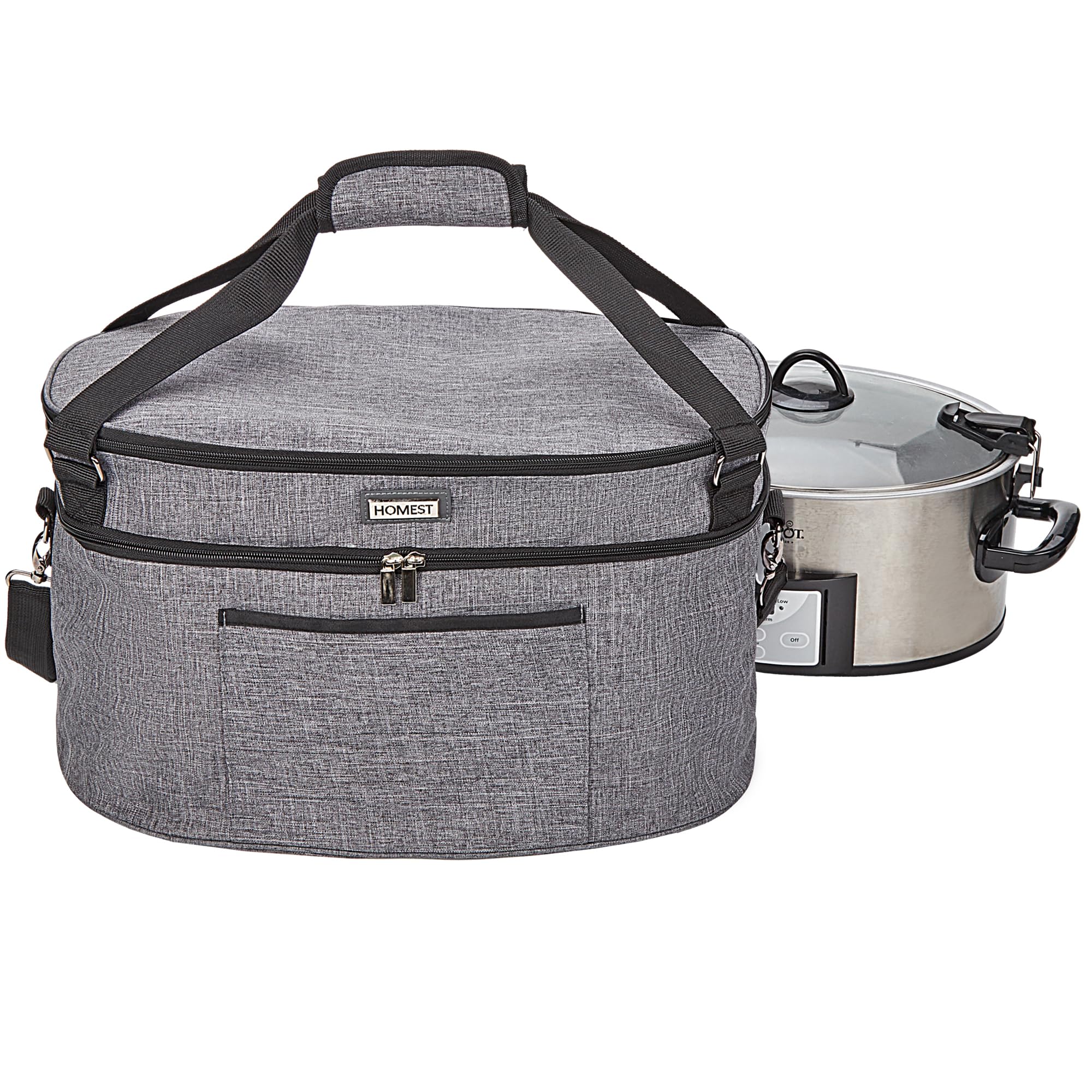 HOMEST bag in use during transport of a hot meal.