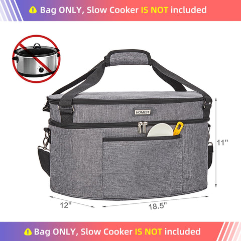 HOMEST fits 6-8 quart crock-pot securely in travel bag.