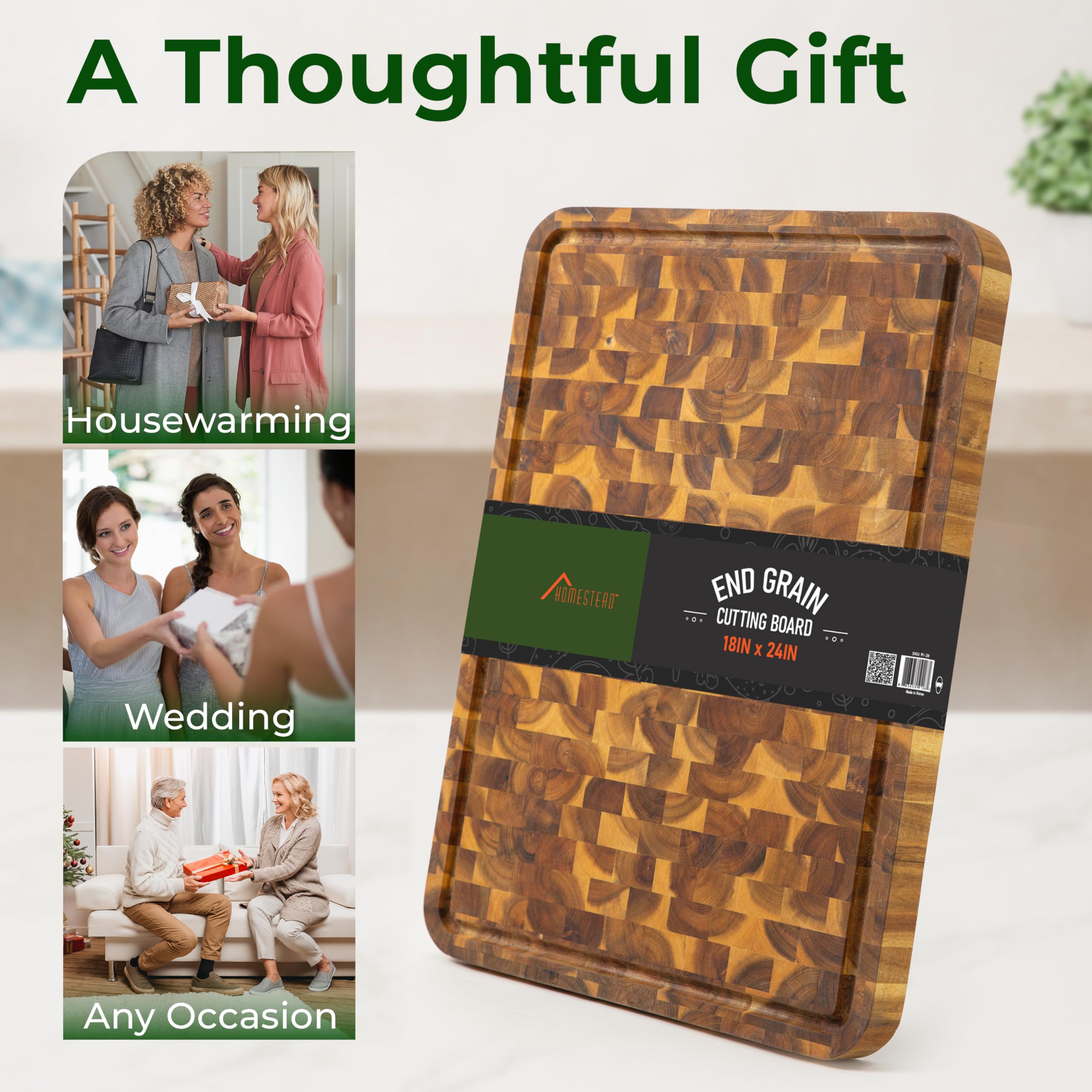 HOMESTEAD Large work surface ideal for meal prep and garnish placement