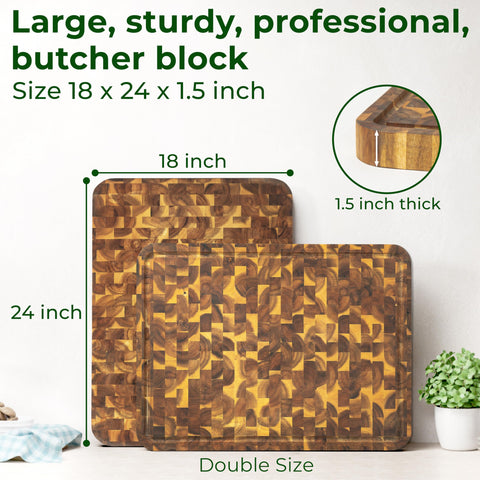 HOMESTEAD Cutting Board with easy-grip handles for portable prep and serving