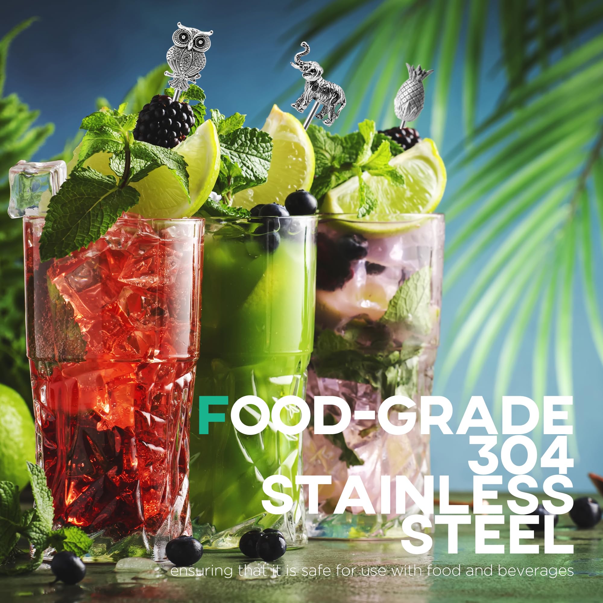 Homestia metal cocktail picks citrus wedge accent elevates flavor cues and display.