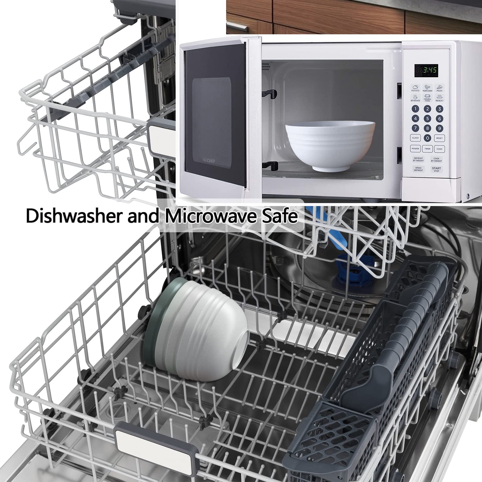 Homestockplus dishwasher safe bowls simplify cleanup after meals.