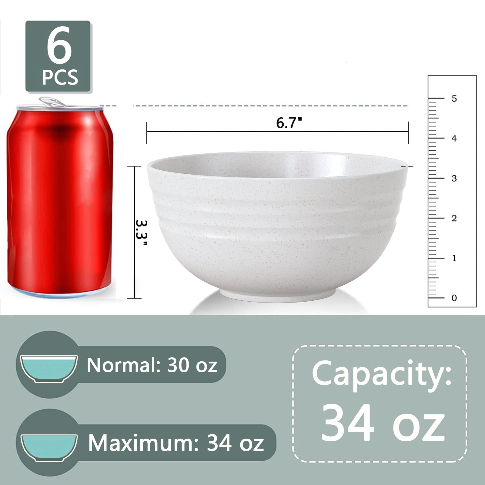 Homestockplus salad bowl 34oz non ceramic for fresh salads.