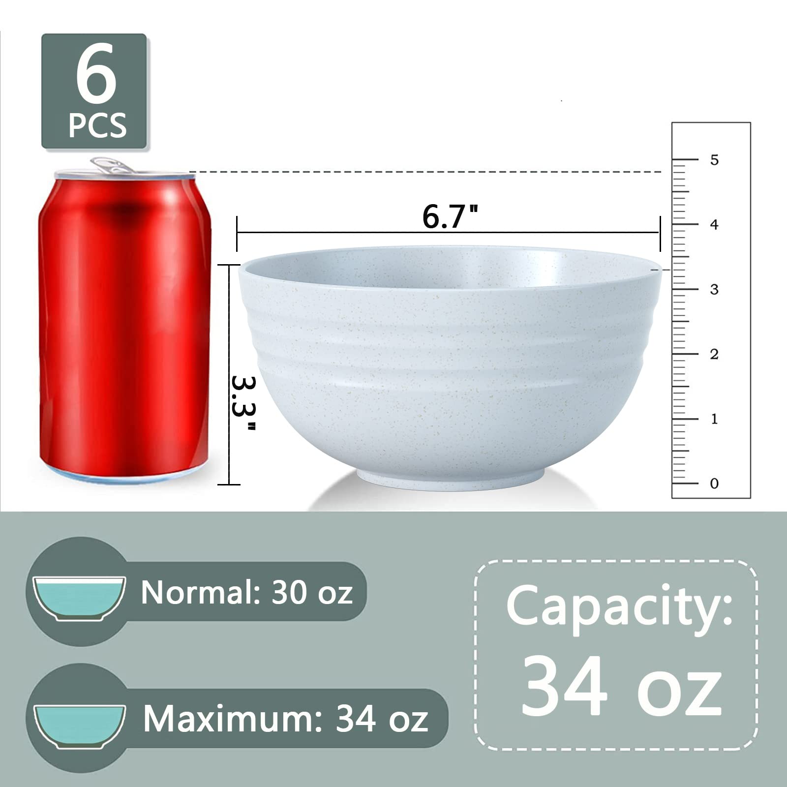 Homestockplus salad bowls, 34oz, perfect for colorful greens and generous portions
